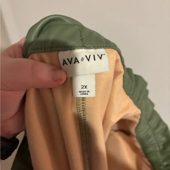 Olive Green Drawstring Midi Skirt - Picture 3 of 4